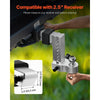 VEVOR Adjustable Trailer Hitch, 8-Inch Drop Hitch, Tri-Ball Mount for 2.5-Inch Hitch Receiver, Trailer Ball Size 1-7/8", 2" & 2-5/16", Max 18500 lbs Ball Hitch, Towing Hitch for RVs, ATVs, and Trucks