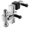 VEVOR Adjustable Trailer Hitch, 6-Inch Drop Hitch, Tri-Ball Mount for 2-Inch Hitch Receiver, Trailer Ball Size 1-7/8", 2" and 2-5/16", Max 15000 lbs Ball Hitch, Towing Hitch for RVs, ATVs, and Trucks