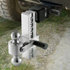 VEVOR Adjustable Trailer Hitch, 8-Inch Drop Hitch, Tri-Ball Mount for 2-Inch Hitch Receiver, Trailer Ball Size 1-7/8", 2" and 2-5/16", Max 15000 lbs Ball Hitch, Towing Hitch for RVs, ATVs, and Trucks