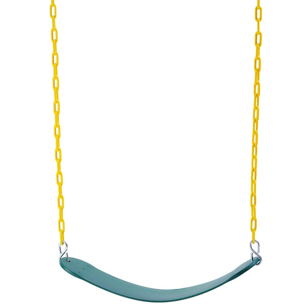 VEVOR 2-Pack Swing Seats, with 66 Inch Coated Chains and Snap Hooks, Support 300 lbs Swings Replacement for Outdoor Swing Set, Swing Set Accessories for Kids, for Outdoor and Indoor Use, Green
