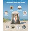 VEVOR Camping Shower Tent, 1 Room, Foldable Privacy Tent Changing Room with Ground Stakes, Ropes, Carry Bag, and Crossbar, 210D Oxford Fabric with Silver Coating, for Camping, Beach, and Fishing