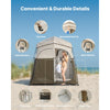 VEVOR Camping Shower Tent, 2-Room Foldable Portable Privacy Tent Changing Room with Ground Stakes, Ropes, and Carry Bag, 150D Oxford Fabric with Silver Coating, for Camping, Beach, and Fishing