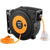 VEVOR 50ft Retractable Extension Cord Reel 14AWG/3CSJTOW Power Cord Reel