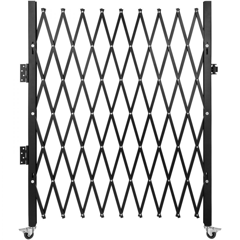 Single Folding Security Gate, 74"W x 51.57"H Folding Door Gate, Steel Accordion Security Gate, Flexible Expanding Security Gate, 360° Rolling Barricade Gate, Scissor Gate or Door with Padlock