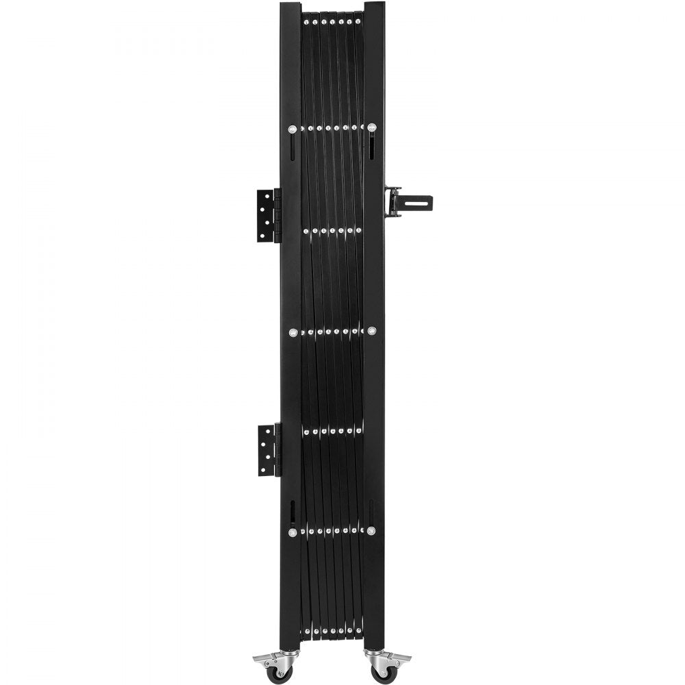 Single Folding Security Gate, 74"W x 51.57"H Folding Door Gate, Steel Accordion Security Gate, Flexible Expanding Security Gate, 360° Rolling Barricade Gate, Scissor Gate or Door with Padlock