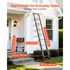 VEVOR Telescoping Ladder, 8.5 ft Extension Ladder Multi-Button Retraction, Heavy-Duty 330 lbs Capacity, for Home Repairs, Painting, Window Cleaning and RV, Aluminum, Anti-Slip Steps, Orange & Black