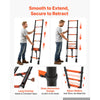 VEVOR Telescoping Ladder, 8.5 ft Extension Ladder Multi-Button Retraction, Heavy-Duty 330 lbs Capacity, for Home Repairs, Painting, Window Cleaning and RV, Aluminum, Anti-Slip Steps, Orange & Black