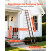 VEVOR Telescoping Ladder, 12.5 ft Extension Ladder Multi-Button Retraction, Heavy-Duty 330 lbs Capacity, for Home Repairs, Painting, Window Cleaning and RV, Aluminum, Anti-Slip Steps, Orange & Black