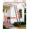 VEVOR Telescoping Ladder, 10.5 ft Extension Ladder Multi-Button Retraction, Heavy-Duty 330 lbs Capacity, for Home Repairs, Painting, Window Cleaning and RV, Aluminum, Anti-Slip Steps, Orange & Black