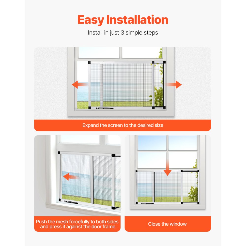 VEVOR Adjustable Window Screen, 15" H x 21" - 40" W, 2 Packs Expandable Windows Screens with Aluminum Frame and Durable Mesh, Horizontal or Convert to Vertical Adjustable Installation, for Home House