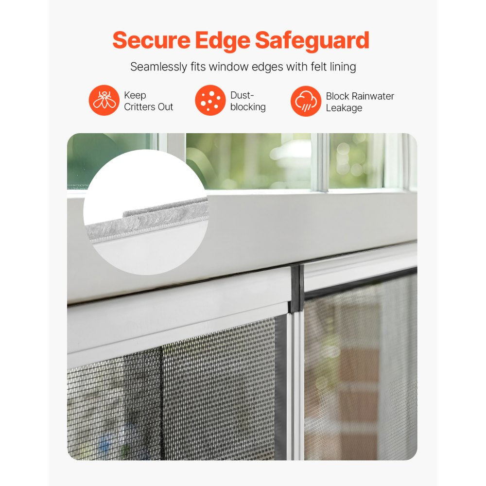 VEVOR Adjustable Window Screen, 15" H x 21" - 40" W, 2 Packs Expandable Windows Screens with Aluminum Frame and Durable Mesh, Horizontal or Convert to Vertical Adjustable Installation, for Home House