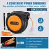 VEVOR Retractable Extension Cord Reel, 65 FT, Heavy Duty 12AWG/3C SJTOW Retractable Power Cord with Lighted Triple Tap Outlet, 15 Amp Circuit Breaker 180° Swivel Bracket for Ceiling or Wall Mount