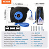 VEVOR Retractable Extension Cord Reel, 45 FT, Heavy Duty 12AWG/3C SJTOW Retractable Power Cord with Lighted Triple Tap Outlet, 15 Amp Circuit Breaker 180° Swivel Bracket for Ceiling or Wall Mount