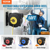 VEVOR Retractable Extension Cord Reel, 50 FT, Heavy Duty 14AWG/3C SJTOW Retractable Power Cord with Lighted Triple Tap Outlet, 13 Amp Circuit Breaker 180° Swivel Bracket for Ceiling or Wall Mount