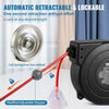 VEVOR Retractable Extension Cord Reel, 50 FT, Heavy Duty 14AWG/3C SJTOW Retractable Power Cord with Lighted Triple Tap Outlet, 13 Amp Circuit Breaker 180° Swivel Bracket for Ceiling or Wall Mount