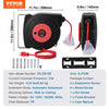 VEVOR Retractable Extension Cord Reel, 50 FT, Heavy Duty 14AWG/3C SJTOW Retractable Power Cord with Lighted Triple Tap Outlet, 13 Amp Circuit Breaker 180° Swivel Bracket for Ceiling or Wall Mount