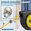 VEVOR Retractable Extension Cord Reel, 75 FT, Heavy Duty 14AWG/3C SJTOW Retractable Power Cord with Lighted Triple Tap Outlet, 13 Amp Circuit Breaker 180° Swivel Bracket for Ceiling or Wall Mount