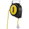 VEVOR Retractable Extension Cord Reel, 75 FT, Heavy Duty 14AWG/3C SJTOW Retractable Power Cord with Lighted Triple Tap Outlet, 13 Amp Circuit Breaker 180° Swivel Bracket for Ceiling or Wall Mount