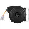 VEVOR Retractable Extension Reel, Heavy Duty 12AWG/3C SJTOW Power Cord 45 FT 12AWG, Black Tested toStandards