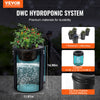 VEVOR RDWC Hydroponics Grow System, Hydroponic Growing Kit with Top Drip, Recirculating Deep Water Culture 4 Buckles and 1 Reservoir, with Air Pump and Water Level Device for Leafy Vegetables