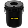 VEVOR DWC Hydroponic System, 5 Gallon 5 Buckets, Deep Water Culture Growing Bucket, Hydroponics Grow Kit with Pump, Air Stone and Connected Reservoir, for Indoor/Outdoor Leafy Vegetables