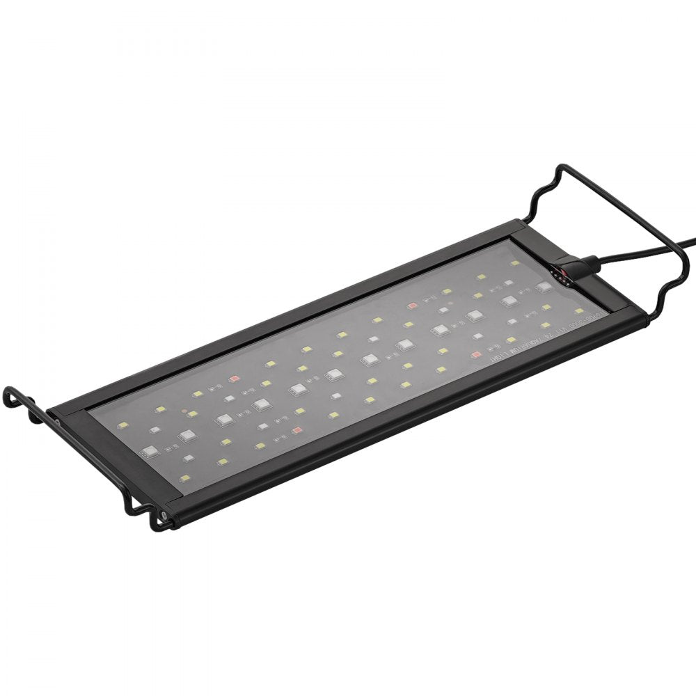 VEVOR Aquarium Light with LCD Monitor, 14W Full Spectrum Fish Tank Light with 24/7 Natural Mode, Adjustable Brightness & Timer - Aluminum Alloy Shell Extendable Brackets for 12"-18" Freshwater Tank