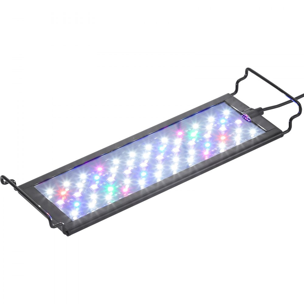 VEVOR Aquarium Light with LCD Monitor, 14W Full Spectrum Fish Tank Light with 24/7 Natural Mode, Adjustable Brightness & Timer - Aluminum Alloy Shell Extendable Brackets for 12"-18" Freshwater Tank