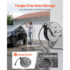 VEVOR Pressure Washer Hose Reel, 65 ft x 1/4 inch Retractable Power Heavy-Duty Steel Washer Hose Reel, 3200PSI Max, Auto-Rewinding, Flexible Wall/Floor Mounted for Car Washing,Garden,Floor Cleaning