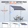 VEVOR Manual Retractable Awning, 118" Outdoor Retractable Patio Awning Sunshade Shelter, Adjustable Patio Door Window Awning Canopy with 39" Sun Shade Curtain for Backyard, Garden, Balcony