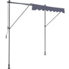 VEVOR Manual Retractable Awning, 118" Outdoor Retractable Patio Awning Sunshade Shelter, Adjustable Patio Door Window Awning Canopy with 39" Sun Shade Curtain for Backyard, Garden, Balcony