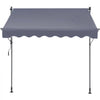 VEVOR Manual Retractable Awning, 118" Outdoor Retractable Patio Awning Sunshade Shelter, Adjustable Patio Door Window Awning Canopy with 39" Sun Shade Curtain for Backyard, Garden, Balcony
