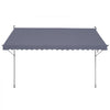 VEVOR 178 x 47" Patio Awning Retractable, Awning Sunshade Shelter with Manual Crank Handle, Outdoor Patio Canopy Sunsetter Deck, Adjustable Height from 86 to 122 in, for Patio/Balcony/Yard, Dark Gray