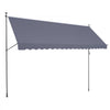 VEVOR 178 x 47" Patio Awning Retractable, Awning Sunshade Shelter with Manual Crank Handle, Outdoor Patio Canopy Sunsetter Deck, Adjustable Height from 86 to 122 in, for Patio/Balcony/Yard, Dark Gray