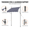 VEVOR 59 x 47" Patio Awning Retractable, Awning Sunshade Shelter with Manual Crank Handle, Outdoor Patio Canopy Sunsetter Deck, Adjustable Height from 86 to 122 in, for Patio/Balcony/Yard, Dark Gray