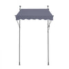 VEVOR 59 x 47" Patio Awning Retractable, Awning Sunshade Shelter with Manual Crank Handle, Outdoor Patio Canopy Sunsetter Deck, Adjustable Height from 86 to 122 in, for Patio/Balcony/Yard, Dark Gray