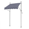 VEVOR 59 x 47" Patio Awning Retractable, Awning Sunshade Shelter with Manual Crank Handle, Outdoor Patio Canopy Sunsetter Deck, Adjustable Height from 86 to 122 in, for Patio/Balcony/Yard, Dark Gray