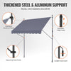 VEVOR 98 x 47" Patio Awning Retractable, Awning Sunshade Shelter with Manual Crank Handle, Outdoor Patio Canopy Sunsetter Deck, Adjustable Height from 86 to 122 in, for Patio/Balcony/Yard, Dark Gray