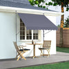 VEVOR 98 x 47" Patio Awning Retractable, Awning Sunshade Shelter with Manual Crank Handle, Outdoor Patio Canopy Sunsetter Deck, Adjustable Height from 86 to 122 in, for Patio/Balcony/Yard, Dark Gray