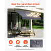 VEVOR Manual Retractable Awning, 118" Outdoor Retractable Patio Awning Sunshade Shelter, Height Adjustable Patio Door Window Canopy with Manual Crank Handle for Backyard, Garden, Balcony, Dark Gray