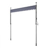 VEVOR Manual Retractable Awning, 118" Outdoor Retractable Patio Awning Sunshade Shelter, Height Adjustable Patio Door Window Canopy with Manual Crank Handle for Backyard, Garden, Balcony, Dark Gray