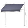VEVOR Manual Retractable Awning, 118" Outdoor Retractable Patio Awning Sunshade Shelter, Height Adjustable Patio Door Window Canopy with Manual Crank Handle for Backyard, Garden, Balcony, Dark Gray