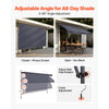 VEVOR Manual Retractable Awning, 157" Outdoor Retractable Patio Awning Sunshade Shelter, Height Adjustable Patio Door Window Canopy with Manual Crank Handle for Backyard, Garden, Balcony, Dark Gray