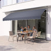 VEVOR Manual Retractable Awning, 157" Outdoor Retractable Patio Awning Sunshade Shelter, Height Adjustable Patio Door Window Canopy with Manual Crank Handle for Backyard, Garden, Balcony, Dark Gray