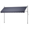 VEVOR Manual Retractable Awning, 157" Outdoor Retractable Patio Awning Sunshade Shelter, Height Adjustable Patio Door Window Canopy with Manual Crank Handle for Backyard, Garden, Balcony, Dark Gray