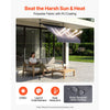 VEVOR Manual Retractable Awning, 59" Outdoor Retractable Patio Awning Sunshade Shelter, Height Adjustable Patio Door Window Canopy with Manual Crank Handle for Backyard, Garden, Balcony, Dark Gray