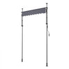 VEVOR Manual Retractable Awning, 59" Outdoor Retractable Patio Awning Sunshade Shelter, Height Adjustable Patio Door Window Canopy with Manual Crank Handle for Backyard, Garden, Balcony, Dark Gray