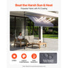 VEVOR Manual Retractable Awning, 78" Outdoor Retractable Patio Awning Sunshade Shelter, Height Adjustable Patio Door Window Canopy with Manual Crank Handle for Backyard, Garden, Balcony, Dark Gray