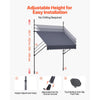 VEVOR Manual Retractable Awning, 78" Outdoor Retractable Patio Awning Sunshade Shelter, Height Adjustable Patio Door Window Canopy with Manual Crank Handle for Backyard, Garden, Balcony, Dark Gray