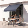 VEVOR Manual Retractable Awning, 78" Outdoor Retractable Patio Awning Sunshade Shelter, Height Adjustable Patio Door Window Canopy with Manual Crank Handle for Backyard, Garden, Balcony, Dark Gray