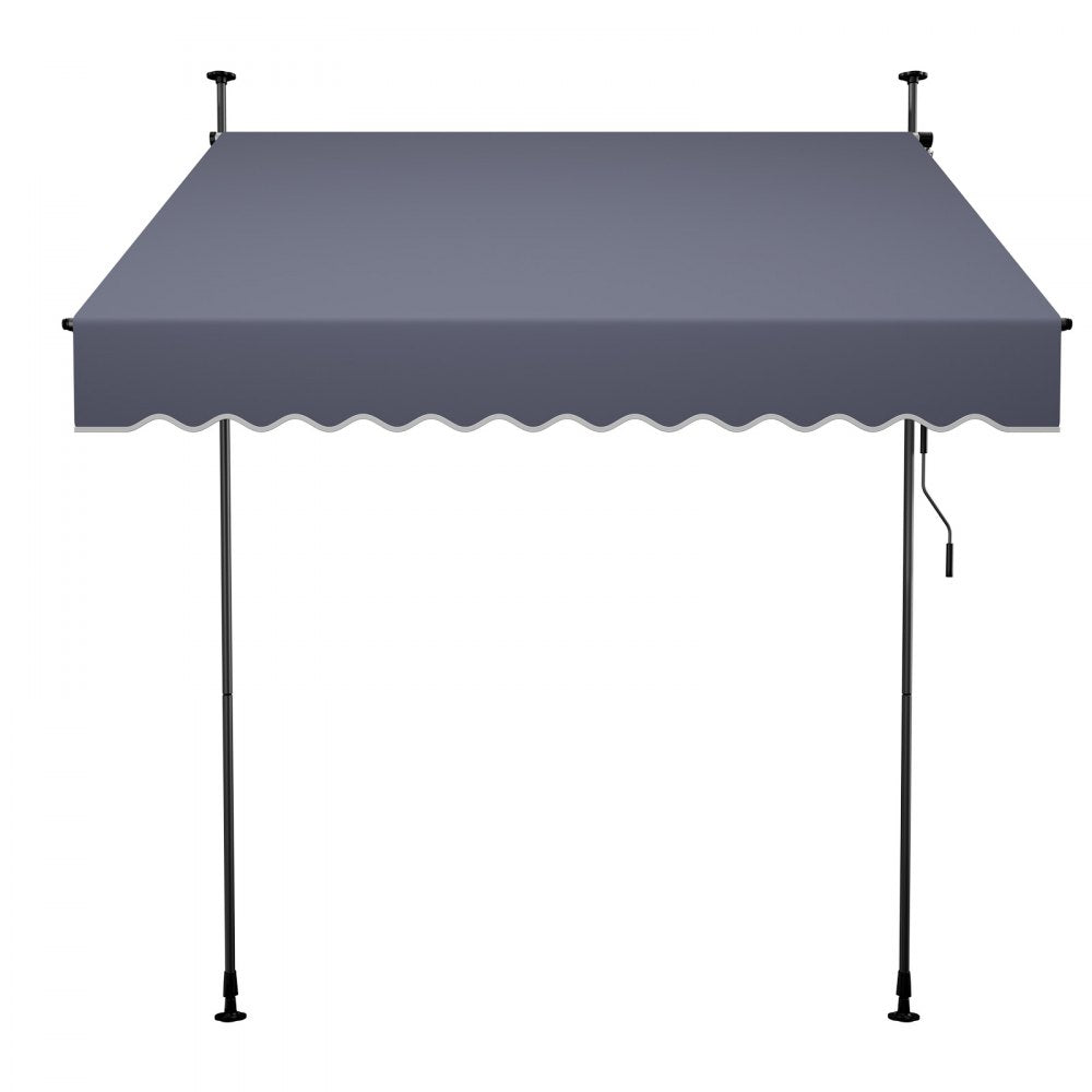 VEVOR Manual Retractable Awning, 78" Outdoor Retractable Patio Awning Sunshade Shelter, Height Adjustable Patio Door Window Canopy with Manual Crank Handle for Backyard, Garden, Balcony, Dark Gray